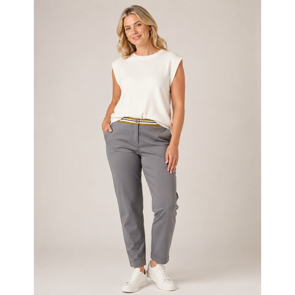 Wildfang The Empower Taped Trouser Grey Tech Sporty Chic Business Casual Plus 18